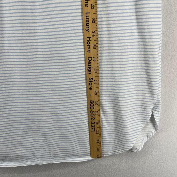 FERAUD PARIS Nightgown L V-Neck Striped Sleeveless Sleepwear Slip Dress Blue - Picture 15 of 16